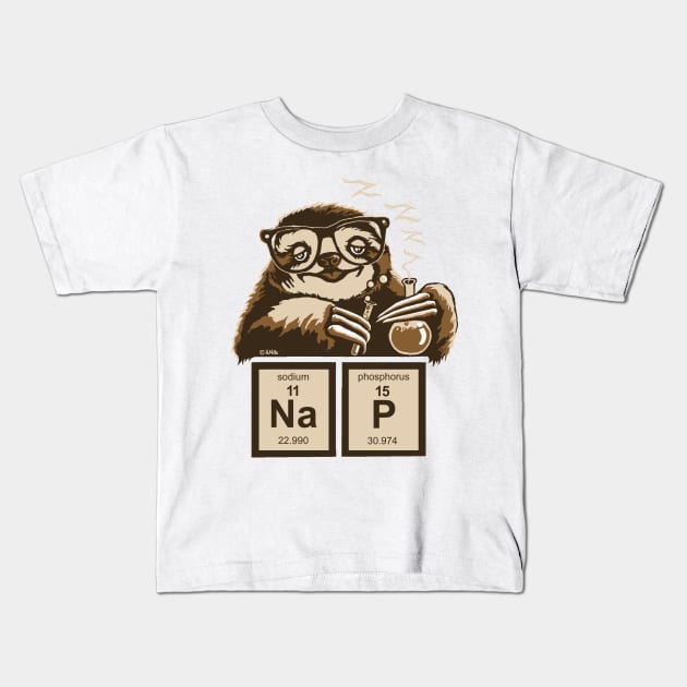 Chemistry Sloth Discovered Nap Kids T-Shirt by NewSignCreation